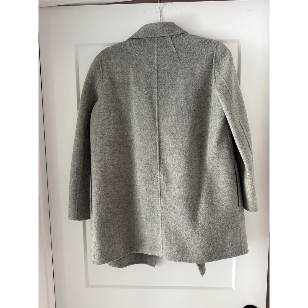 Theory Clairene New Divide Wool Cashmere Coat Grey Melange Open Front Small - Picture 4 of 8